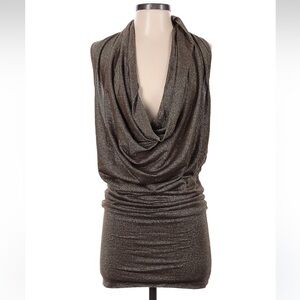 Bebe Glitter Cowl Neck Mini Dress